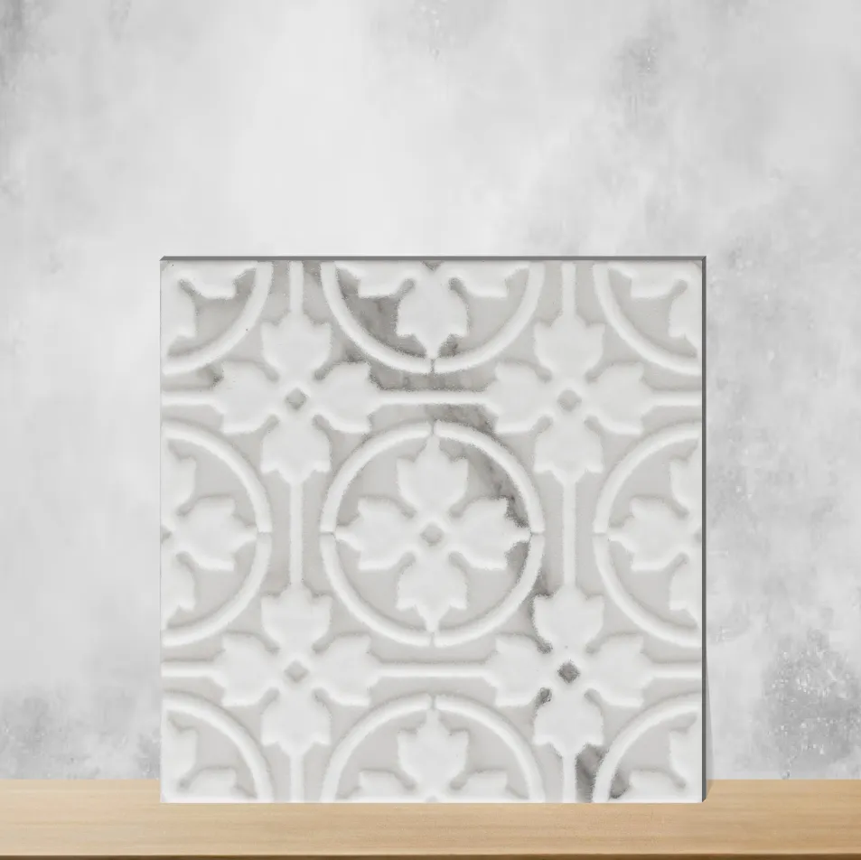 Vitrified Floral Rings Frost Bloom Geometric & Abstracts Square Tiles TL-146-E (6x6 inch | 9 mm)