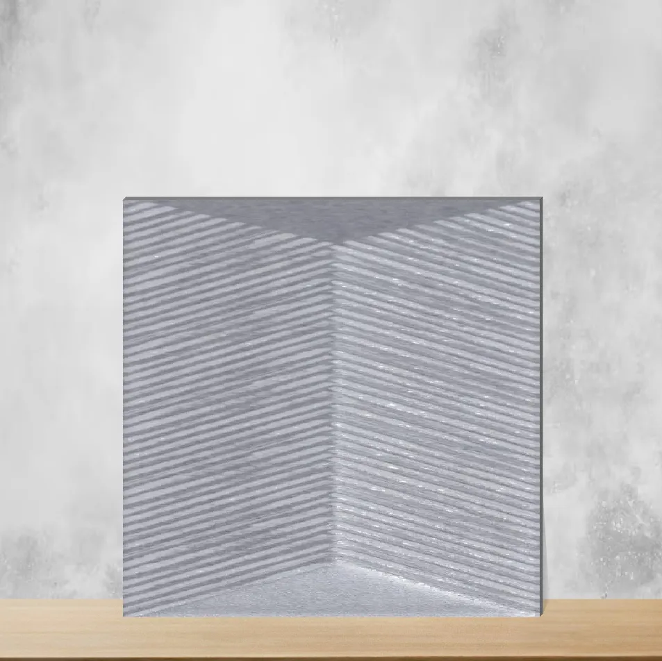 Ceramic Lucent Decor Knitted Fabric Grey Matt Rectangular Tiles TL-2892-E (12x3 inch | 6 mm)