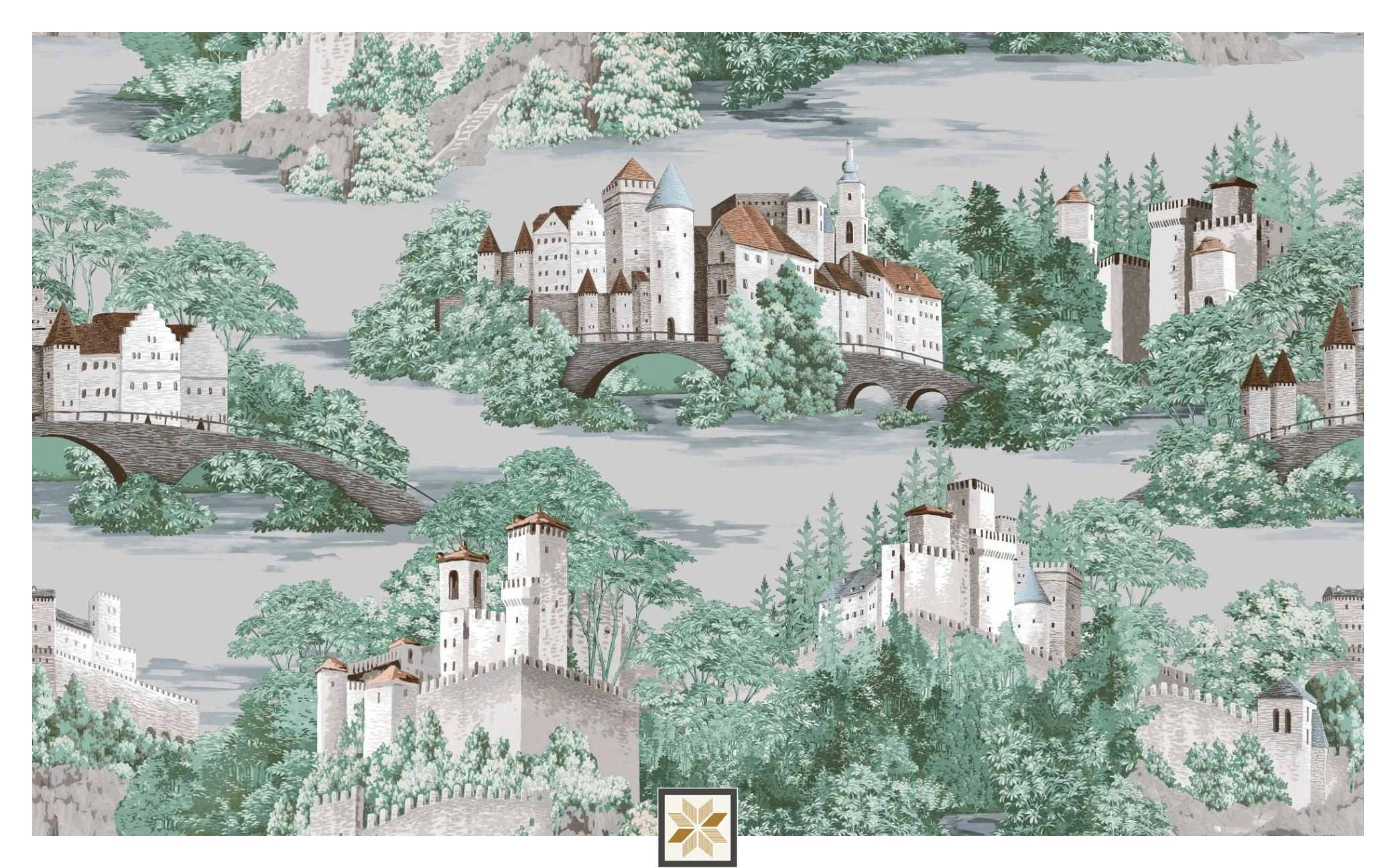 Multi Colour Pattern PVC(Vinyl) Wallpaper (1066.8 inches width) : WP-35160-D